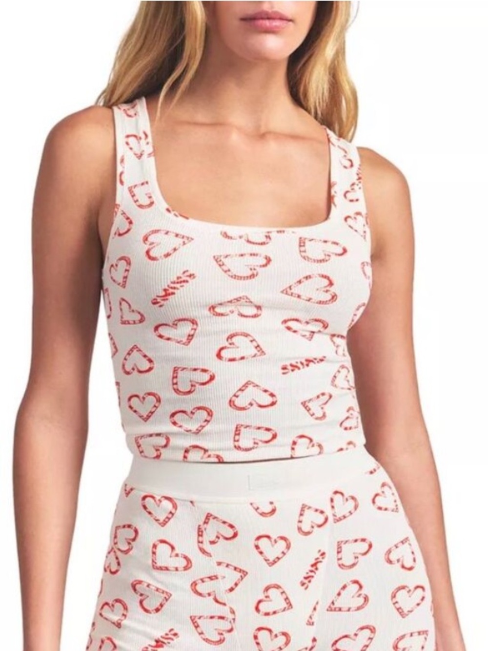 SKIMS candy cane hearts tank top